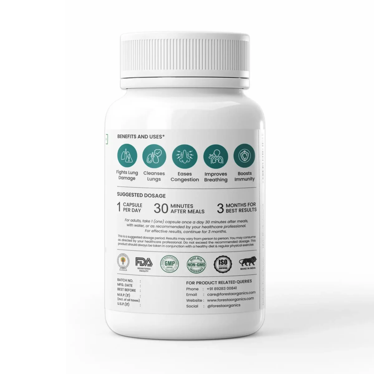 Lung Cleanse Respiratory Immune Support Capsules, Organic Veda USA  Flagship Store