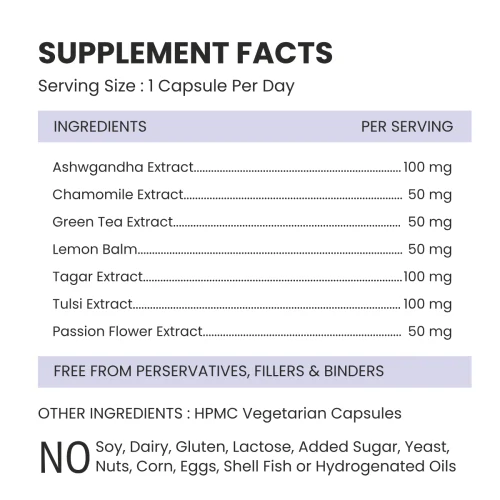 Stress Health Supp Facts